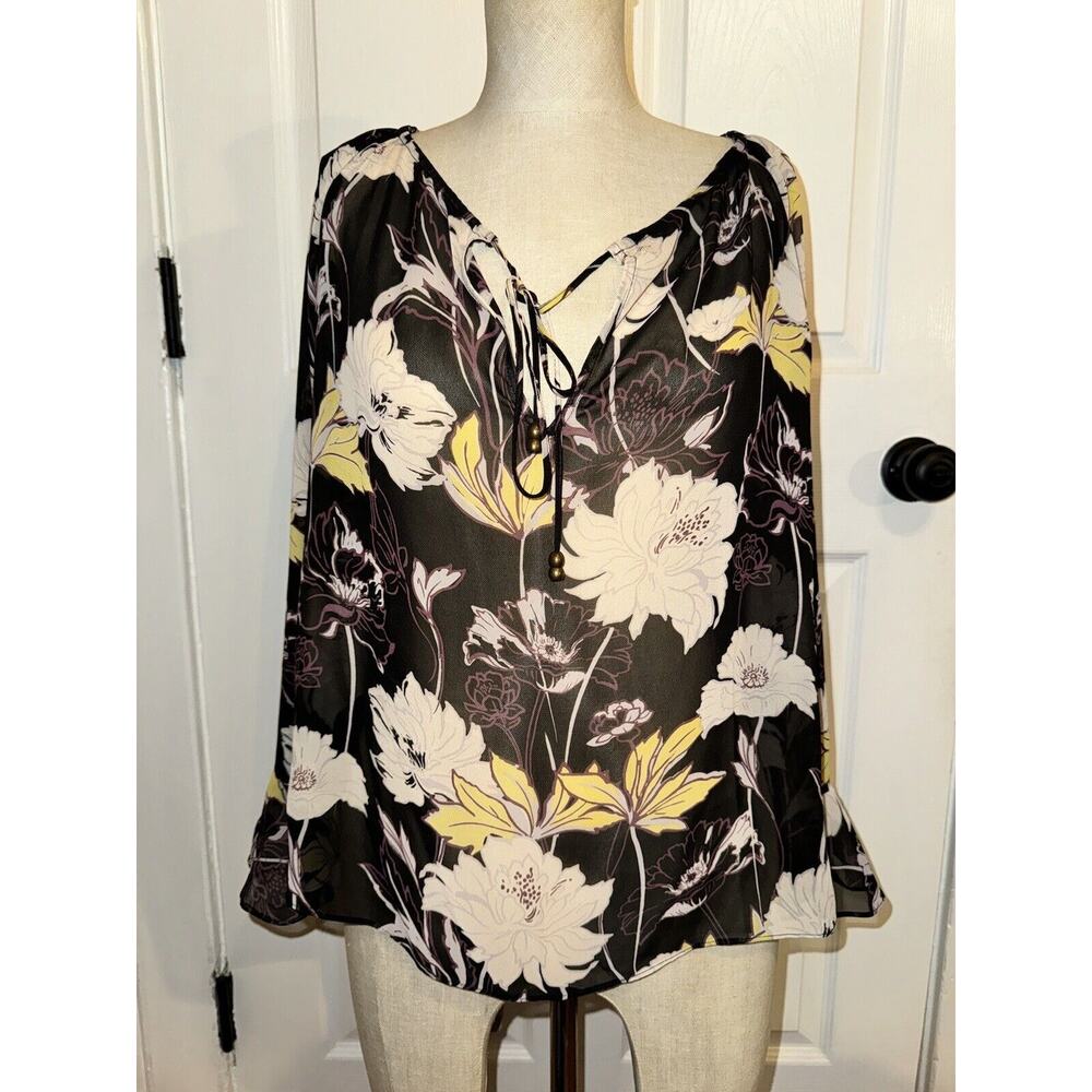 NEW Ella Moss Women’s Blouse Size S Black Floral ET18436‎ $168